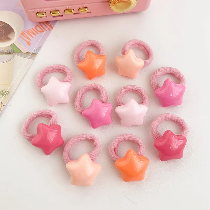 Cute High Elasticity Hair Ties for Girls, Soft Towel Loop Hair Bands, Non-Damaging Ponytail Holders, Perfect for Kids' Hairstyle