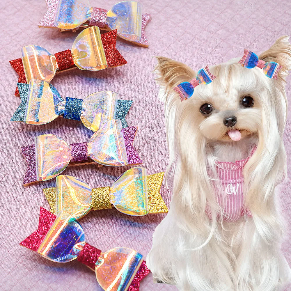 10 قطعة دبابيس الشعر الكلب الملونة الكلب الانحناء مقاطع الشعر لطيف جرو إكسسوارات الشعر ورود رأس الحيوانات الأليفة الاستمالة لوازم للكلاب