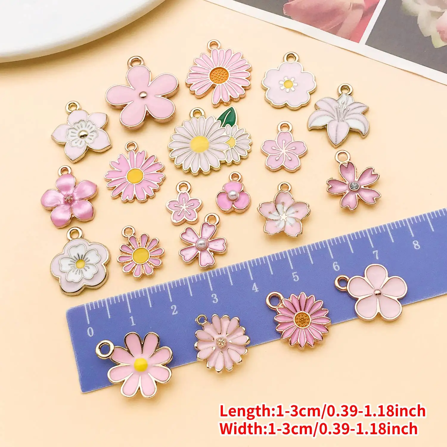 20 Stück rosa Emaille-Anhänger aus Legierung, verschiedene Stile, Anhänger für DIY-Armbänder, Halsketten, Ohrringe, Schmuckherstellung, Zubehör – Detail 13
