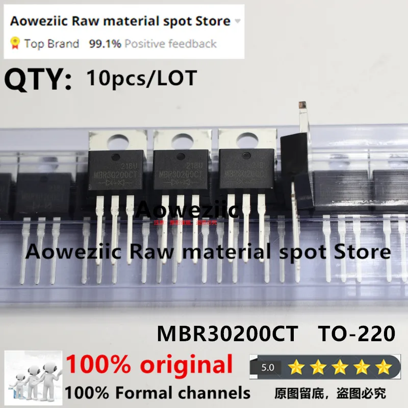 Aoweziic  2021+ 100% New Original  MBR30200CT  MBR30200  TO-220 Schottky Darrier Diode 30A 200V