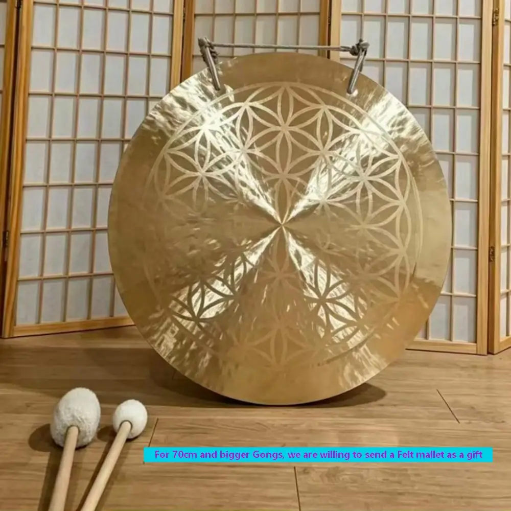 Arborea Sound Healing Gongs-Customized Flower of Life Wind Gong 45-90 cm Meditation Gong  Long  Vibration and Sustain Soun Bath