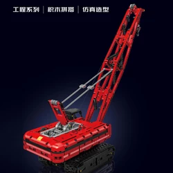 Mould King 15070 Technical Car Building Block The RC Motorized Red Liebherred Crawler Crane Model Assembly Kids Christmas Gift