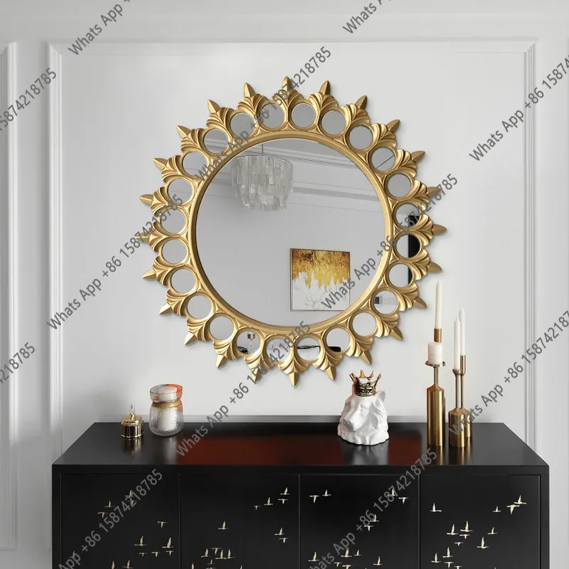 European living room creative sunglasses porch decorative mirror carved bathroom mirror dining room wall wall hanging mirror