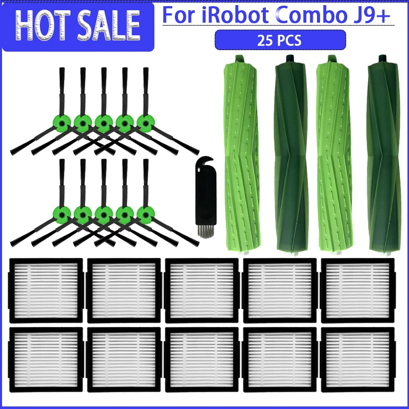 Geschikt voor (iRobot Roomba COMBO J7+ / COMBO J9+ / COMBO 10 Max) Vacuümonderdelen Hoofdrol Zijborstel Hepa Filter Mop Doek Stofzak