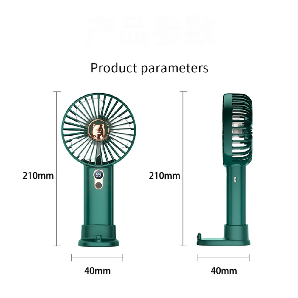 Mini ventilador eléctrico portátil de mano con pantalla Digital, recargable por USB, ventiladores de refrigeración pequeños para el hogar, Camping, viajes al aire libre