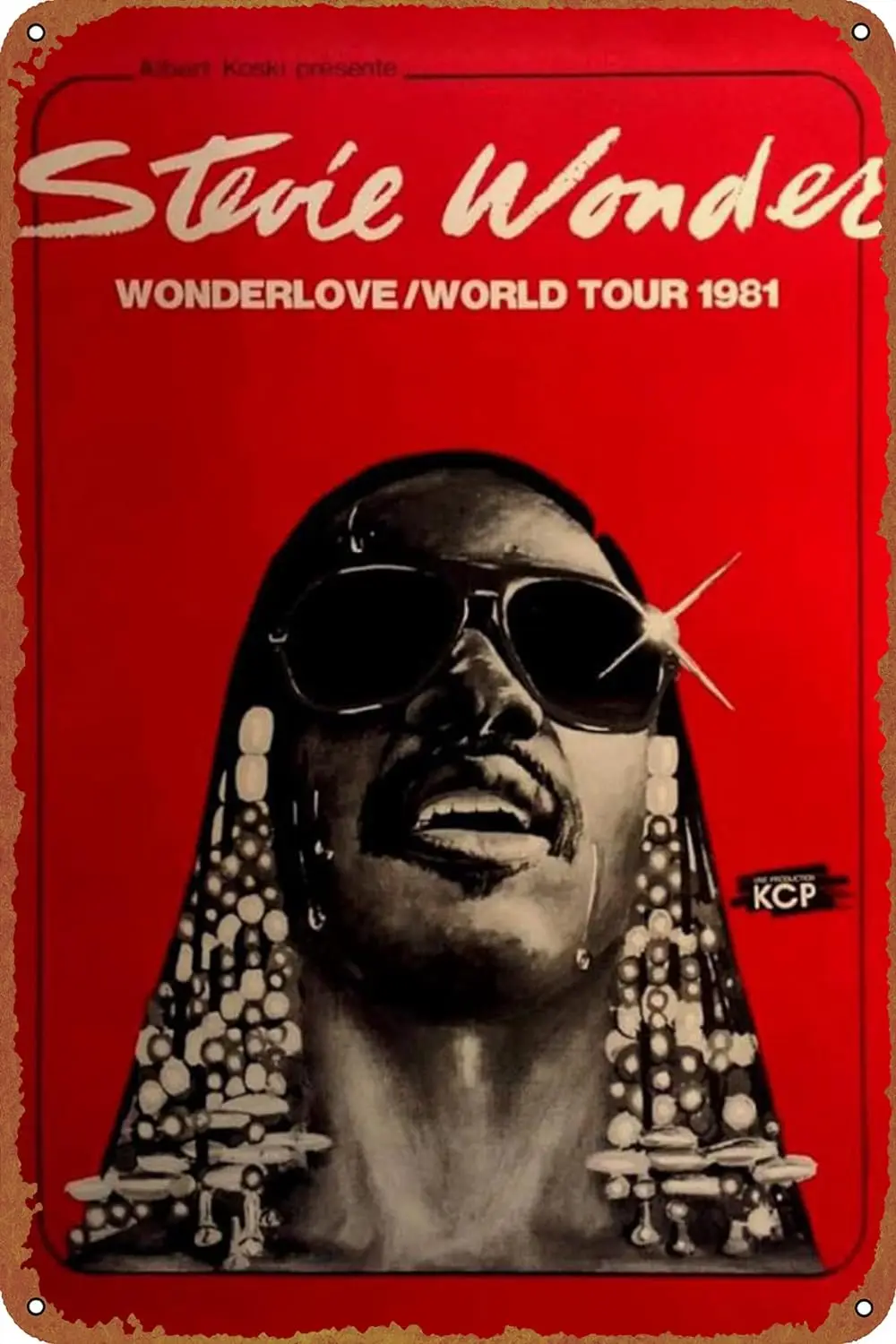 Stevie Wonder Poster Music Retro Metal Tin Sign 8x12 Inch