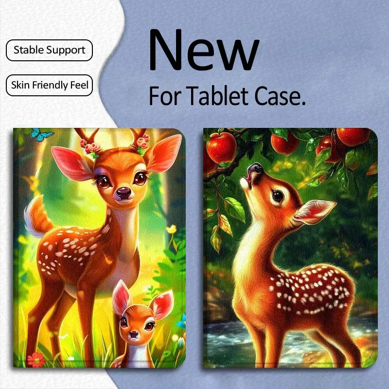 

Cute Deer Art For Xiaomi Mi Pad Mini 4 5 6 7 SE Pro Plus Redmi Pad 2 SE 2025 8.8 11 Foldable Tablet Case Gift