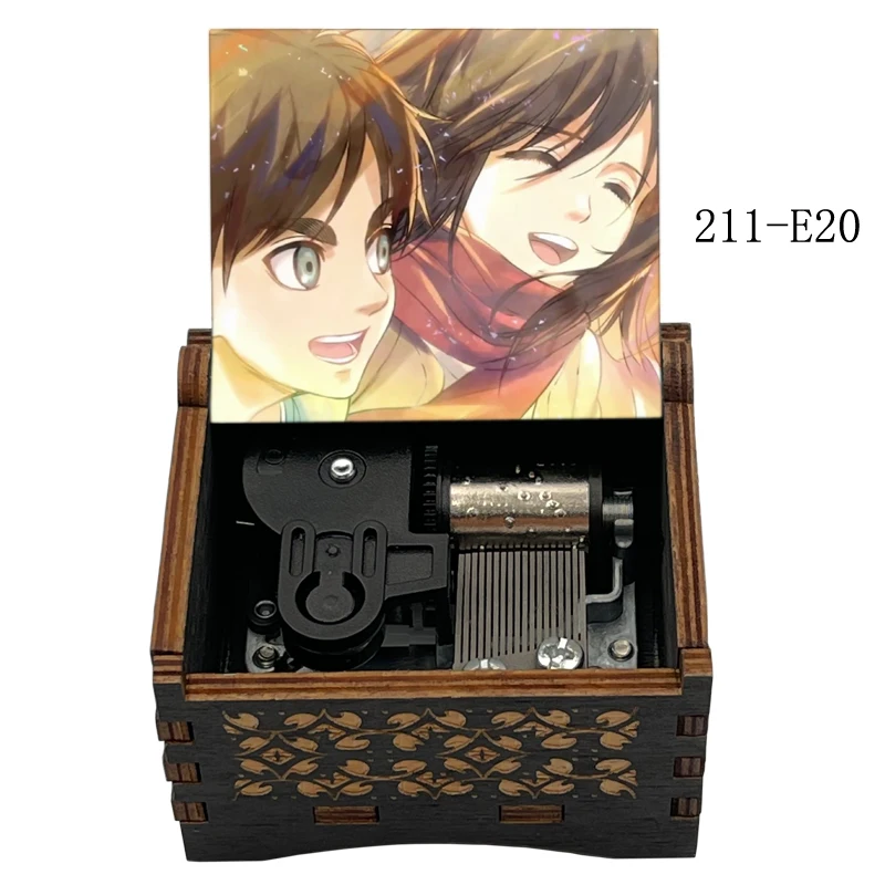 Akuma No Ko Music Box Titan Anime Ending Song Cute Home Study Desk Wooden Decoration Holiday Gift for Friends