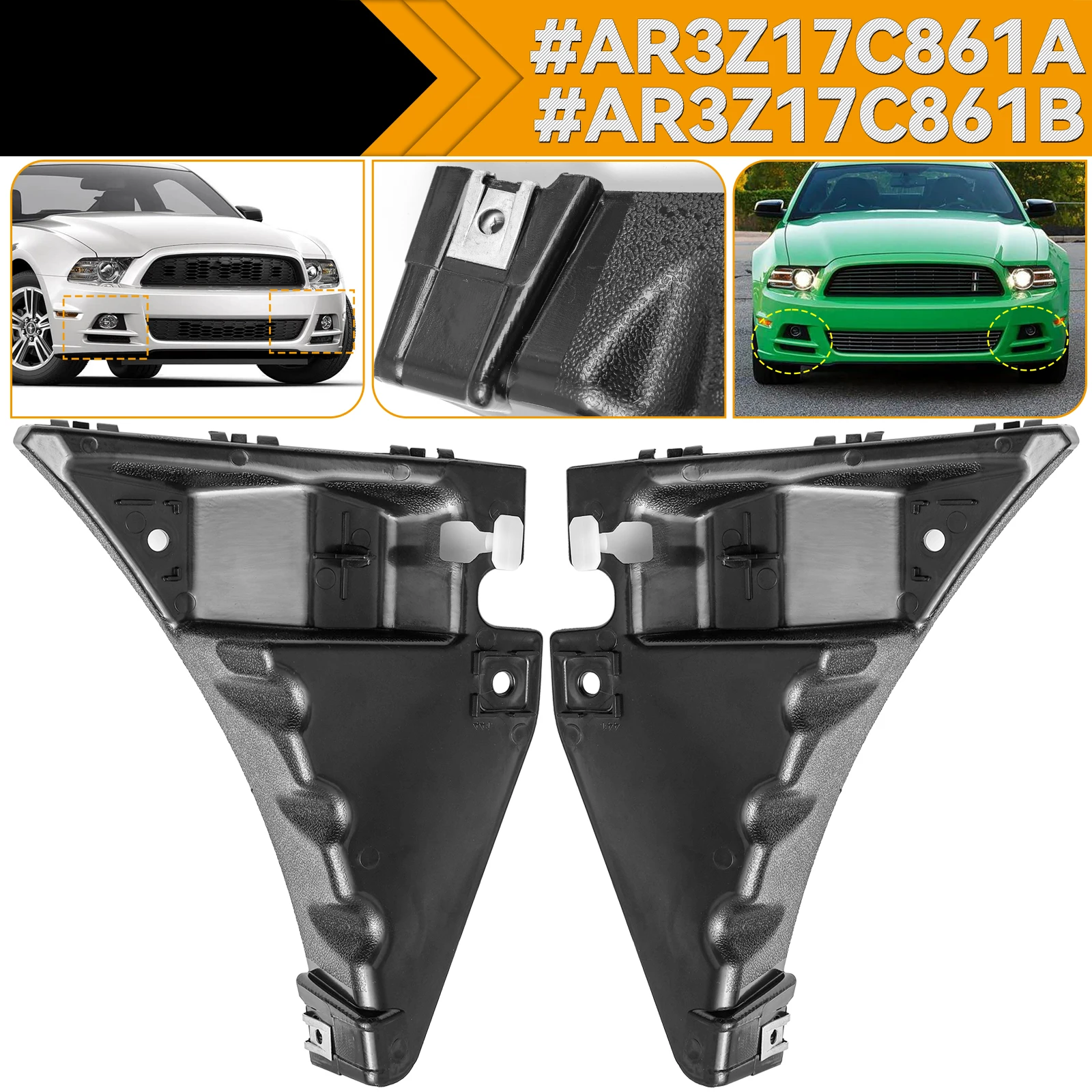 

2Pcs Front Bumper Cover Support Brackets Set Driver Passenger Side For Ford Mustang 2010-2014 AR3Z17C861A AR3Z17C861B Auto Parts