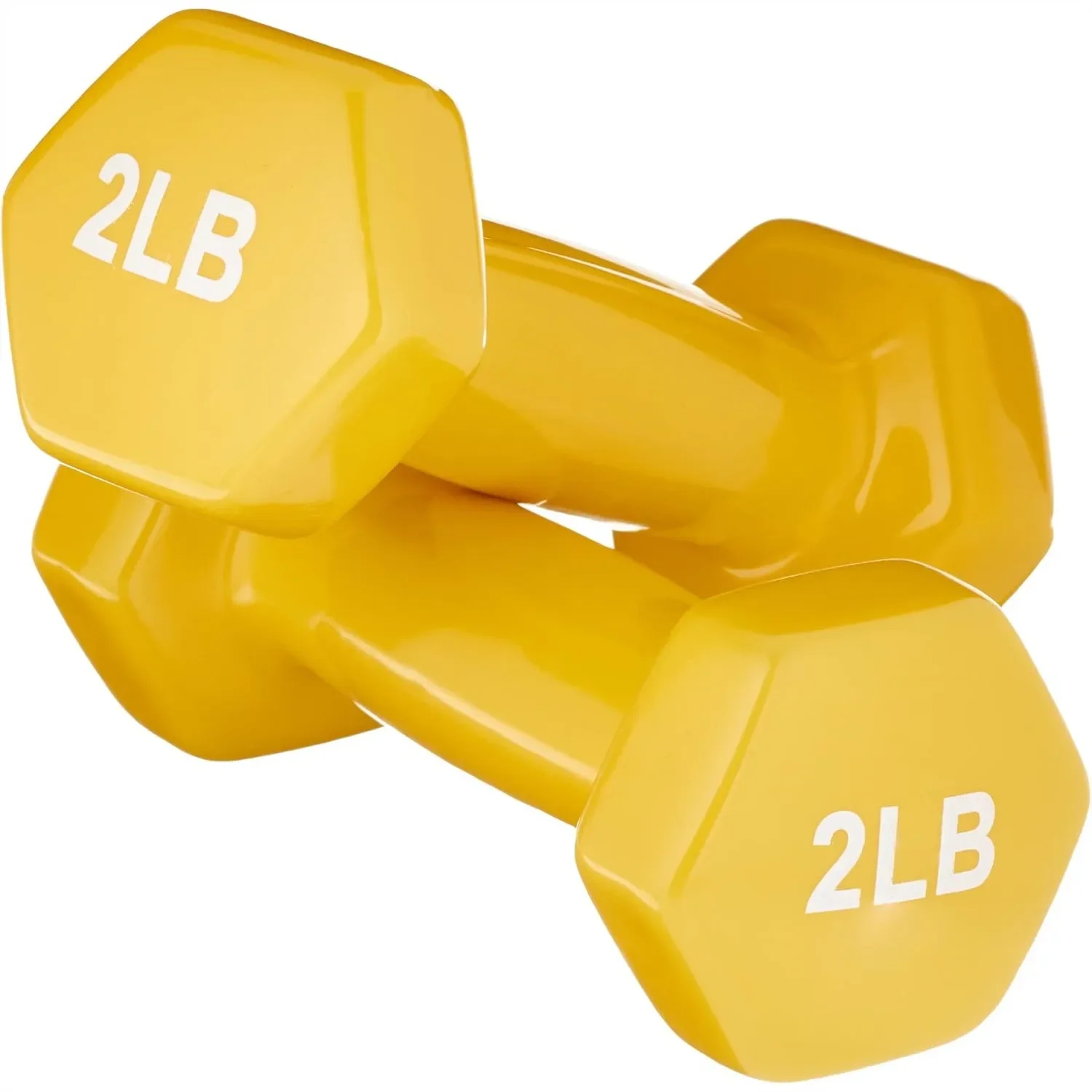 

Vinyl Coated Hex Dumbbell Hand Weights 2 Lb Set Anti-Roll Non-Slip Grip For Home Gym Exercise Strength Training