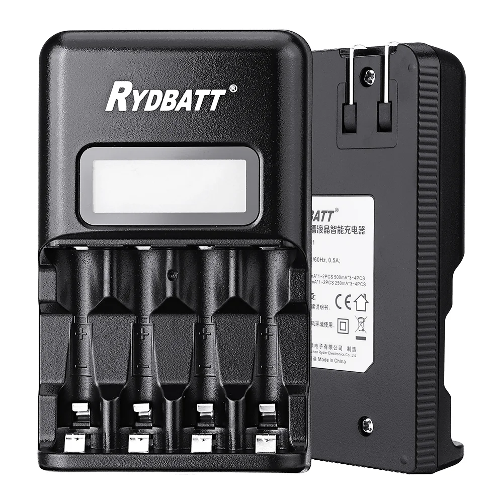 

RYDBATT JBC03-11 4 Slots LCD Display Smart Battery Charger for AA AAA Battery