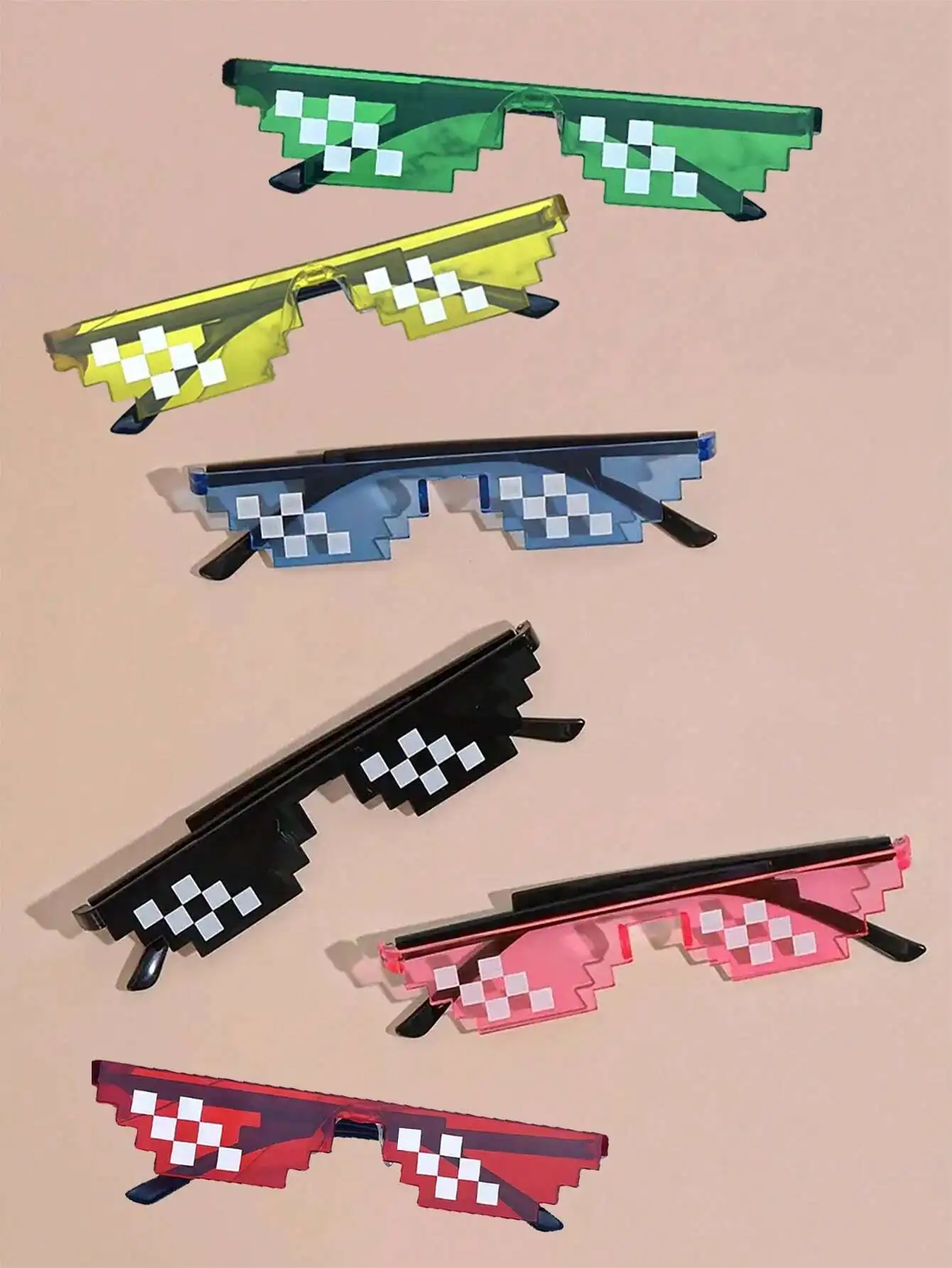 

1pc, Festival Party Props Party Photo Props Mosaic Funny Party Glasses Anime Pixel Glasses, Cheap Stuff, Weird Stuff, Mini Stuff