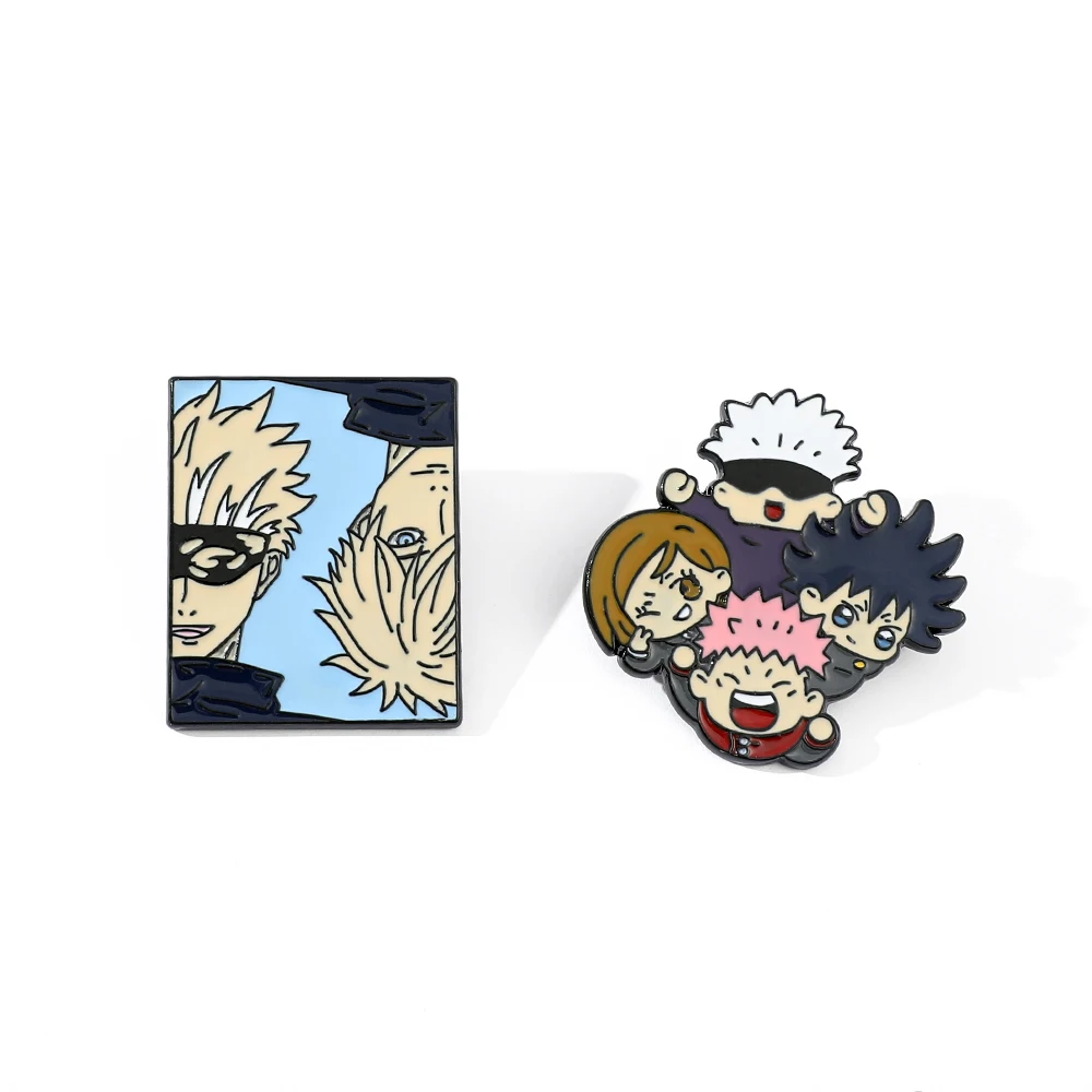 Japanese Anime Jujutsu Kaisen Itadori Yuji Gojo Satoru Cosplay Brooch Anime Metal Badge Pin for Women Gifts Accessories