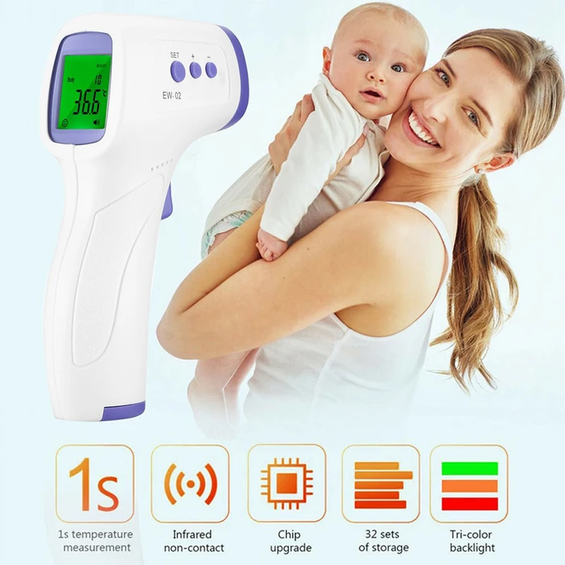 Medical Baby Thermometer Infrared Digital LCD Body Measurement Forehead Ear Non-Contact Adult Fever IR Children Termometro