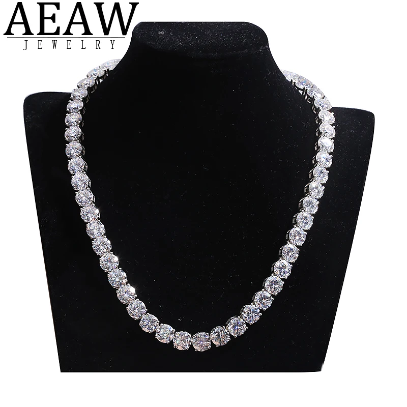 100% 925 Sterling Silver Sparkling 208ctw 4ct/ Moissanite Tennis Chain Bracelet Necklace Pass Diamond Test Fine Jewelry Chains