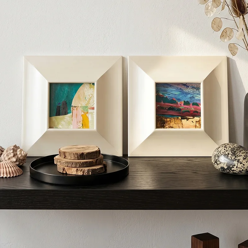 Soft light texture stone pattern contrasting color abstract living room entrance decorative painting Bauhaus atmosphere