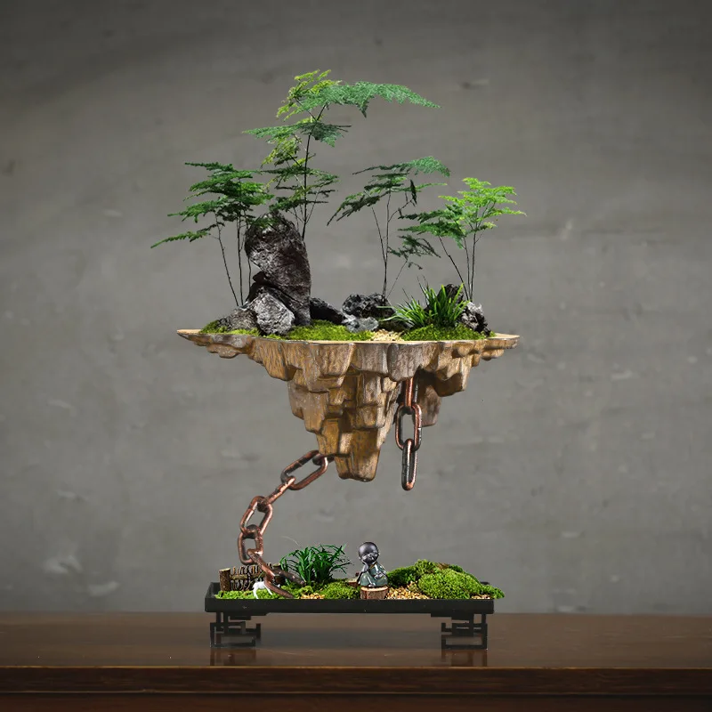 Iron Hanging Flower Pots Ornaments Home Decoration Chain Suspension Pot Pot Garden Decoration Mangosteen Succulent Flower Pots