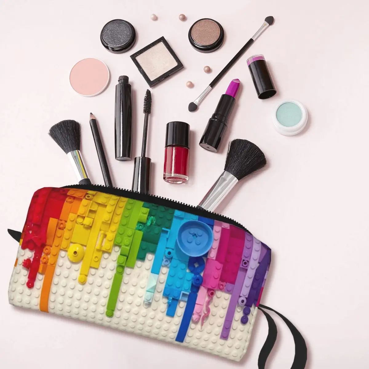 Bolsa de maquillaje de goteo arcoíris para mujer, organizador de cosméticos, Kit de almacenamiento, bolsa de cosméticos de tocador de moda, estuche de lápices de viaje de belleza