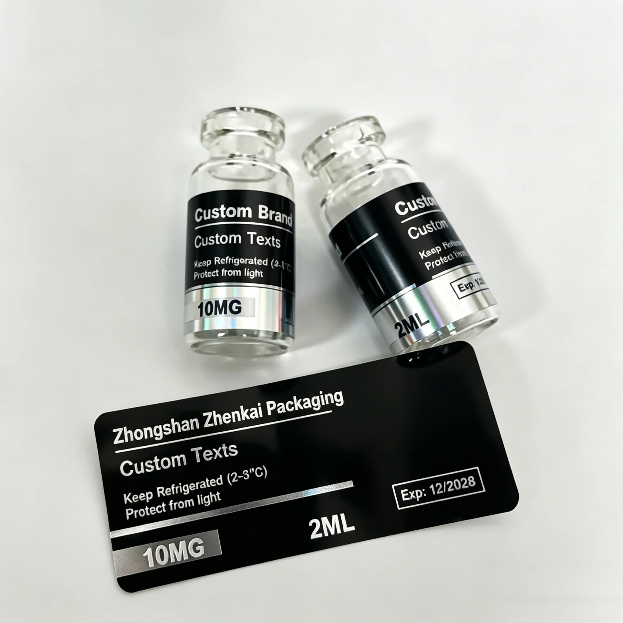 High Definition Waterproof Custom Vinyl Labels for 3ml 10ml Beauty Peptide Containers