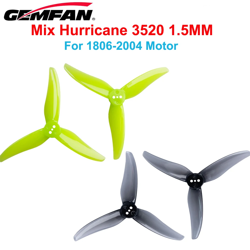 Gemfan 3520 3-Blatt 3,5 Zoll PC Propeller 1,5 mm Loch CW CCW für FPV 1806 2004 Bürstenlosen Motor Freestyle 3 Zoll Cinewhoop Drone – Detail 2