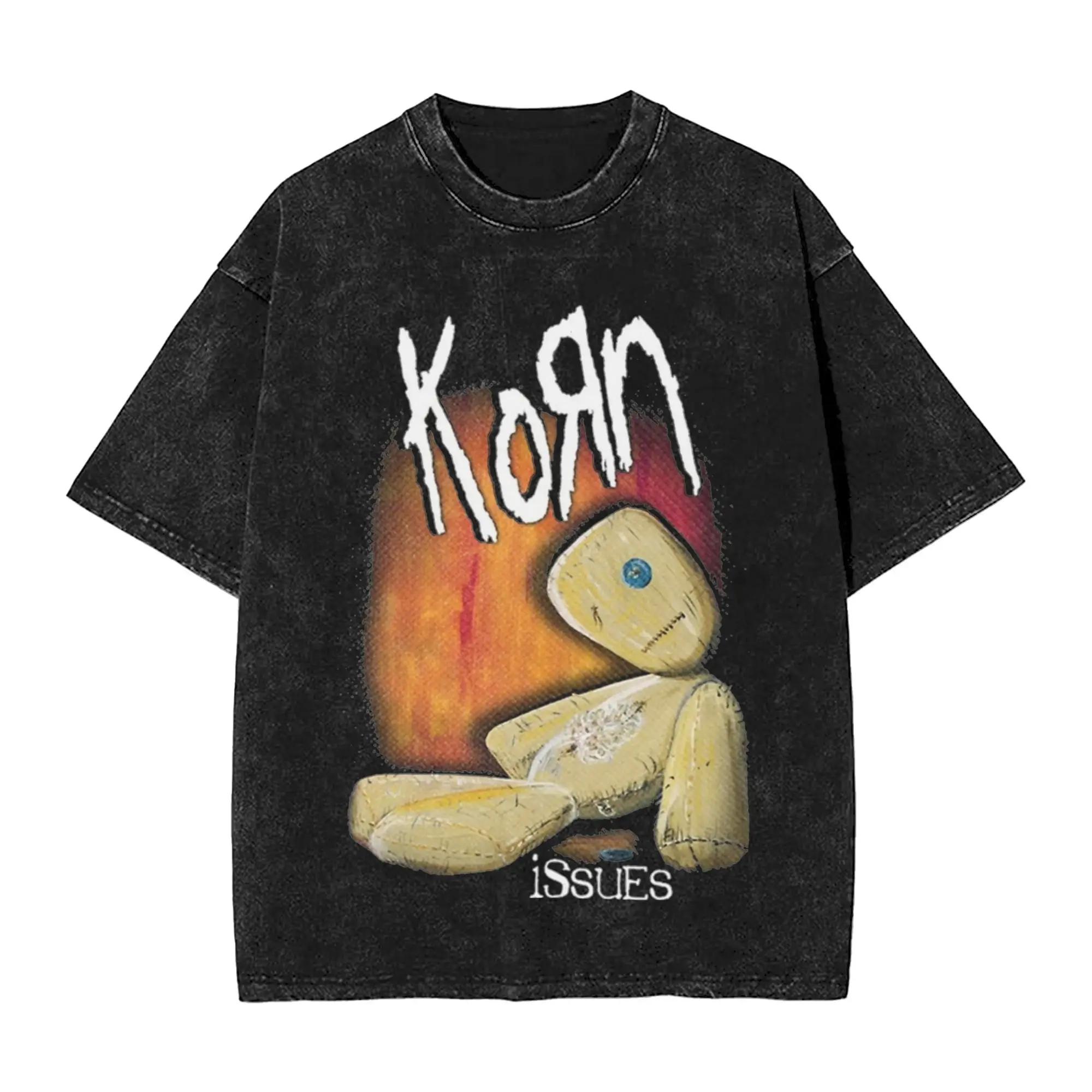 

Промытая футболка Korn Metal Music Doll Хип-хоп Винтажные футболки Уличная одежда больших размеров Топы с короткими рукавами и принтом Футболки для мужчин и женщин