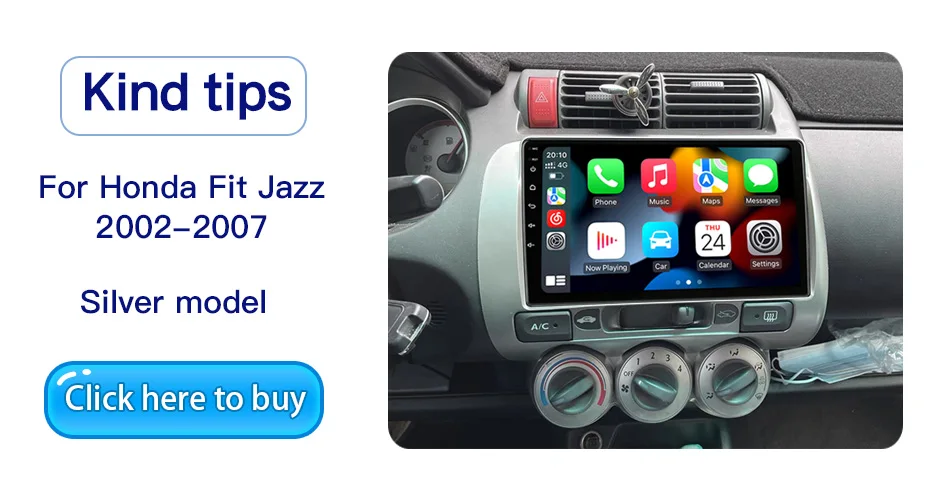 2Din Android Car Stereo Radio For Honda Fit Jazz City 2001-2008 Multimedia Player Navigation GPS Carplay Auto No DVD With Screen