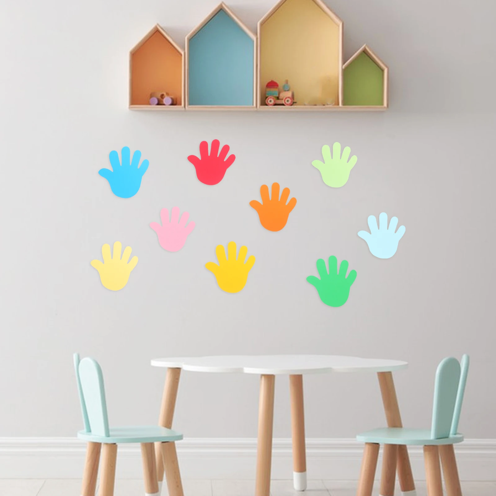 

27 Pcs Hand Cut Colored Paper Office Decor Craft for Kids Classroom Decorations Cutting Cutouts Crafts Hands