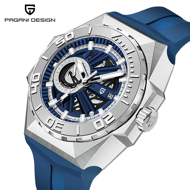 Pagani Design For Men Watch Tonneau Dial Miyota Mechanical Automatic Wristatch Sapphire 100m Waterproof Montre Automatique Homme