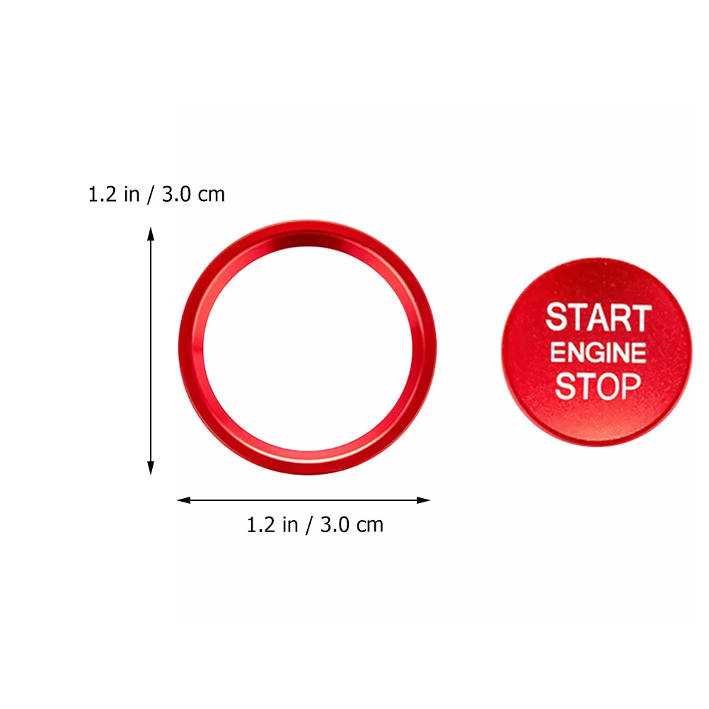 

2 Pcs Ignition Button Decoration Start Ring Car Interior Accessories Aluminum Alloy Lightweight Durable Engine Start Stop Button