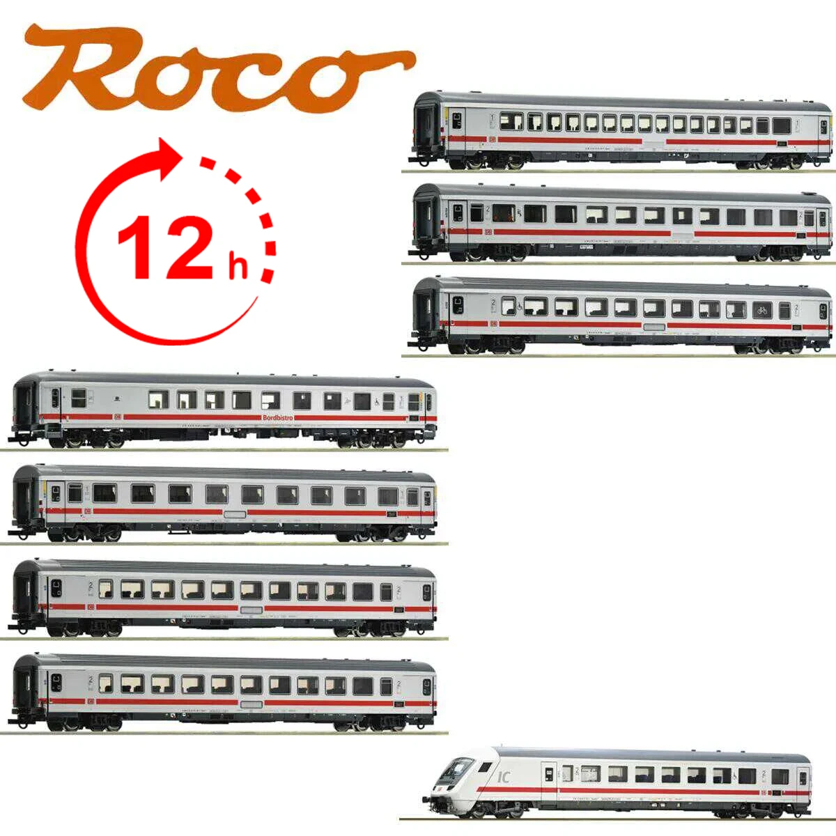 รถไฟ1/87 Roco 6200019/6200020/6210001 "IC 2310" dB AG โมเดล8ส่วนของขวัญของเล่น