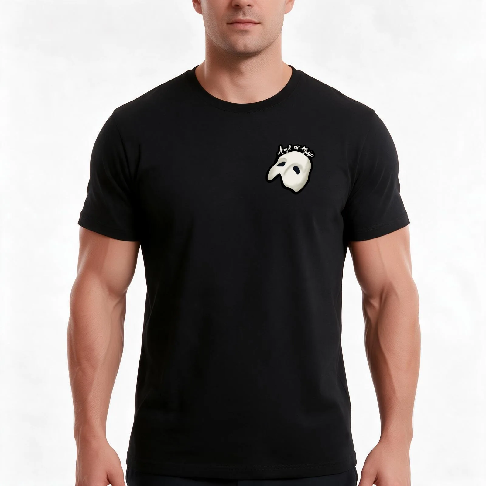 Angel of Music - Phantom of the Opera T-Shirt, Summer Casual Cotton Tee, Oversized Streetwear Tops, Vintage Graphic Print