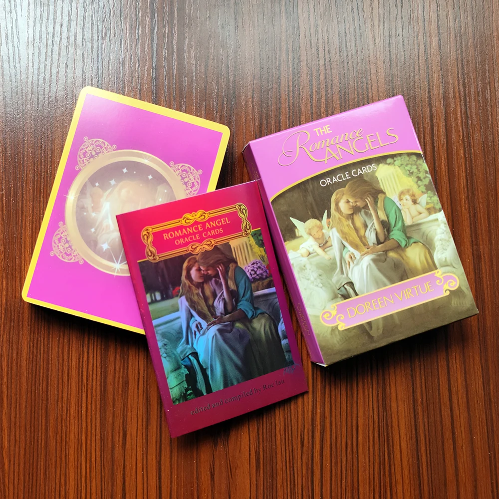 Gold edge. The Romance Angels Oracle Cards-A 44-Card Deck & English Guidebook English Prophet Prophecy Oracle Divination