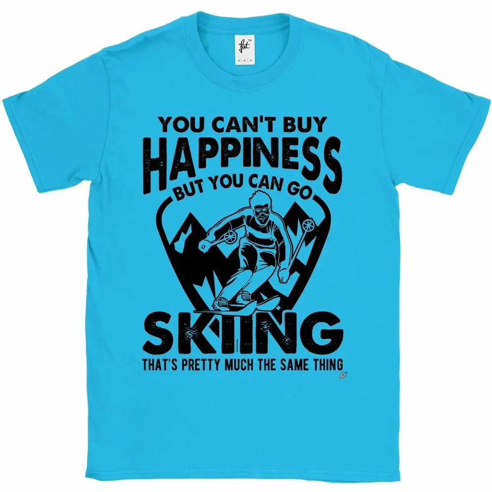 You Can't Buy Happiness But  Can Go Skiing Mens T-ShirtUnisex Women's Summer Cotton Luxury Brand Retro OversizedAnime Graphic