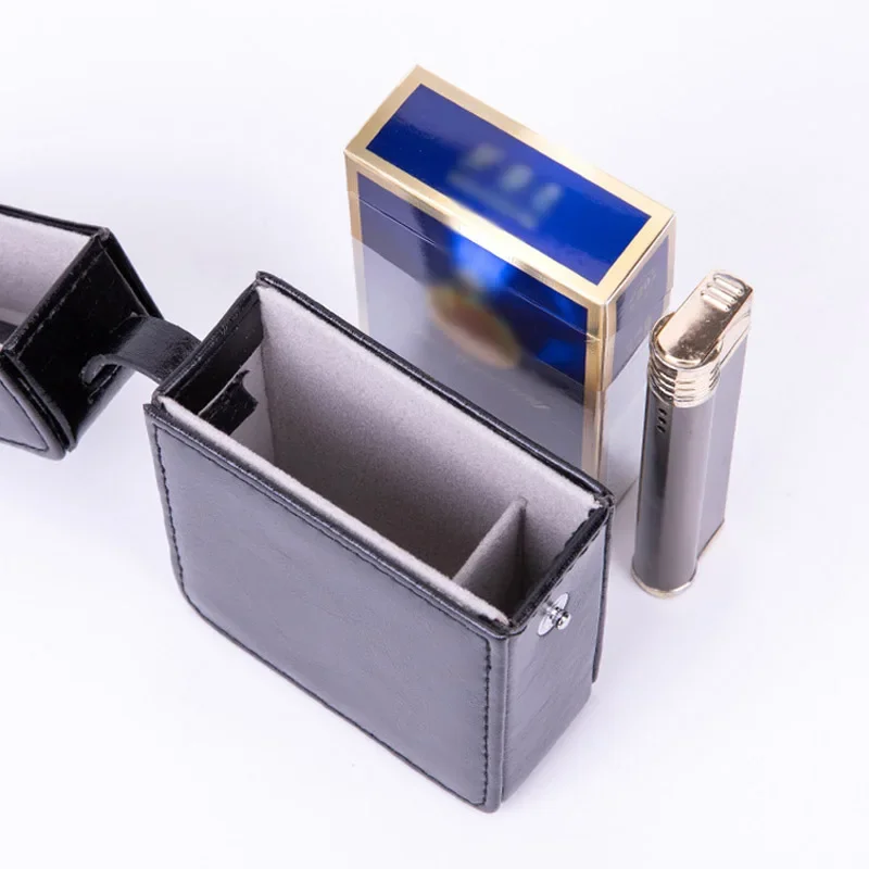 Lighter Cigarettes Case Box PU Leather Cigarettes Box Lighter Case Card Wallet Protective Case Cigarettes Lighter Box Case Gift