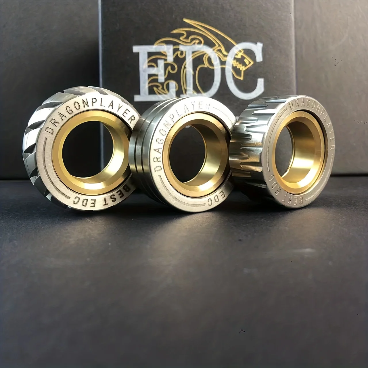 Stainless Steel Paragraph Ratchet Finger Ring, EDC Adult Office Decompression Toy