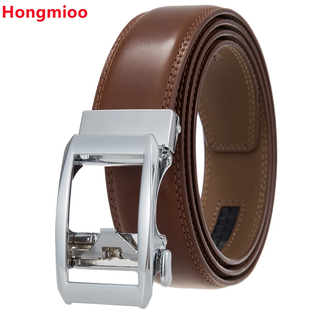 

Men Belts Designer Buckle Genuine Cow Leather Luxury Gift Formal Ceinture Homme Business Cowboy Waistband Trouser Ratchet