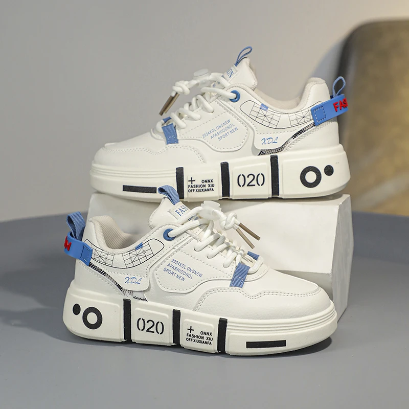 الوالدين والطفل جديد الدانتيل متابعة الأطفال أحذية جلدية عادية الطلاب منخفضة أعلى أحذية رياضية الأولاد مقاومة للاهتراء عدم الانزلاق مجلس الأحذية #3