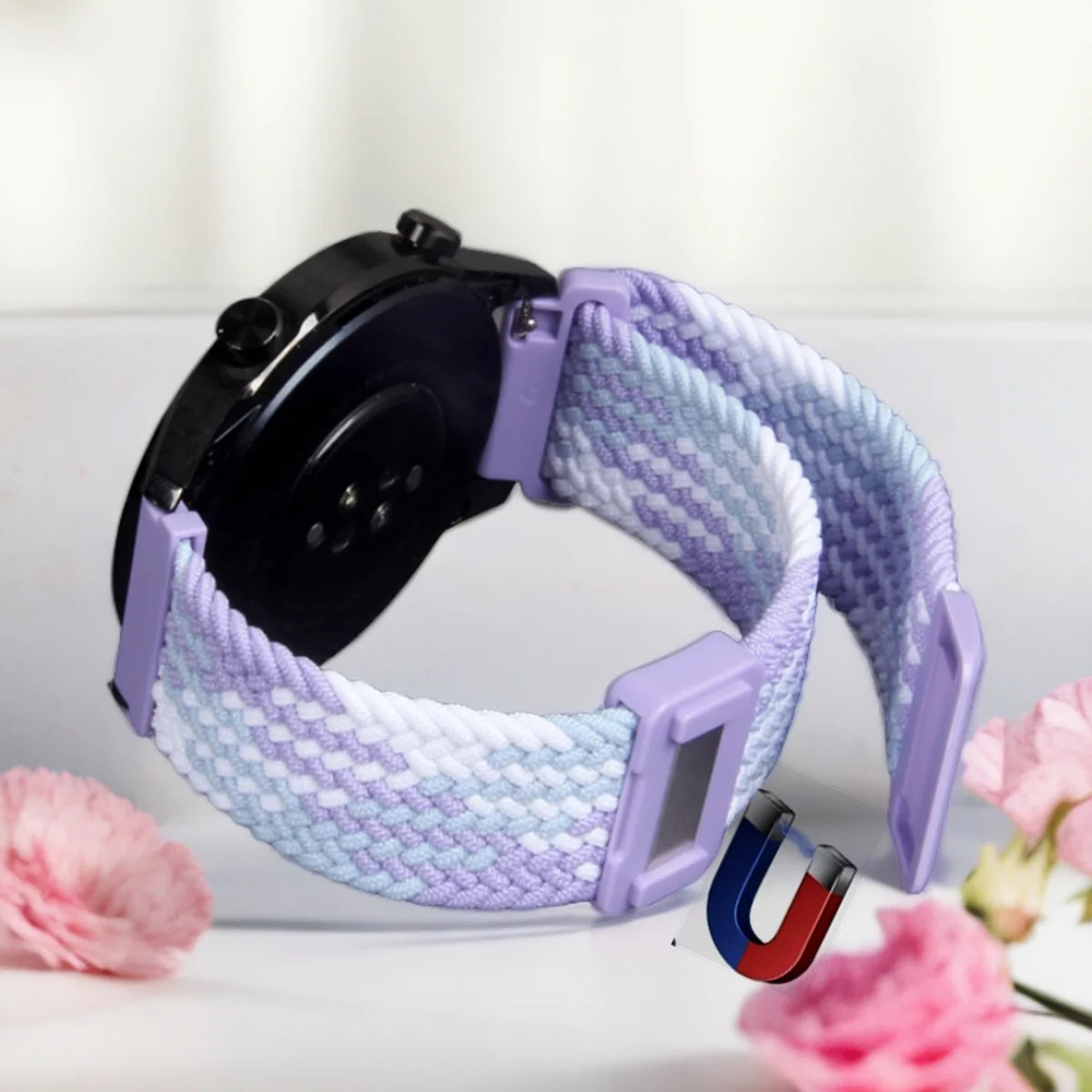 18/20/22mm Braided Loop For Garmin Watch Band Magnetic Clasp Wristband for Garmin Forerunner935/945 Fenix6 Venu Vivomove3 Band