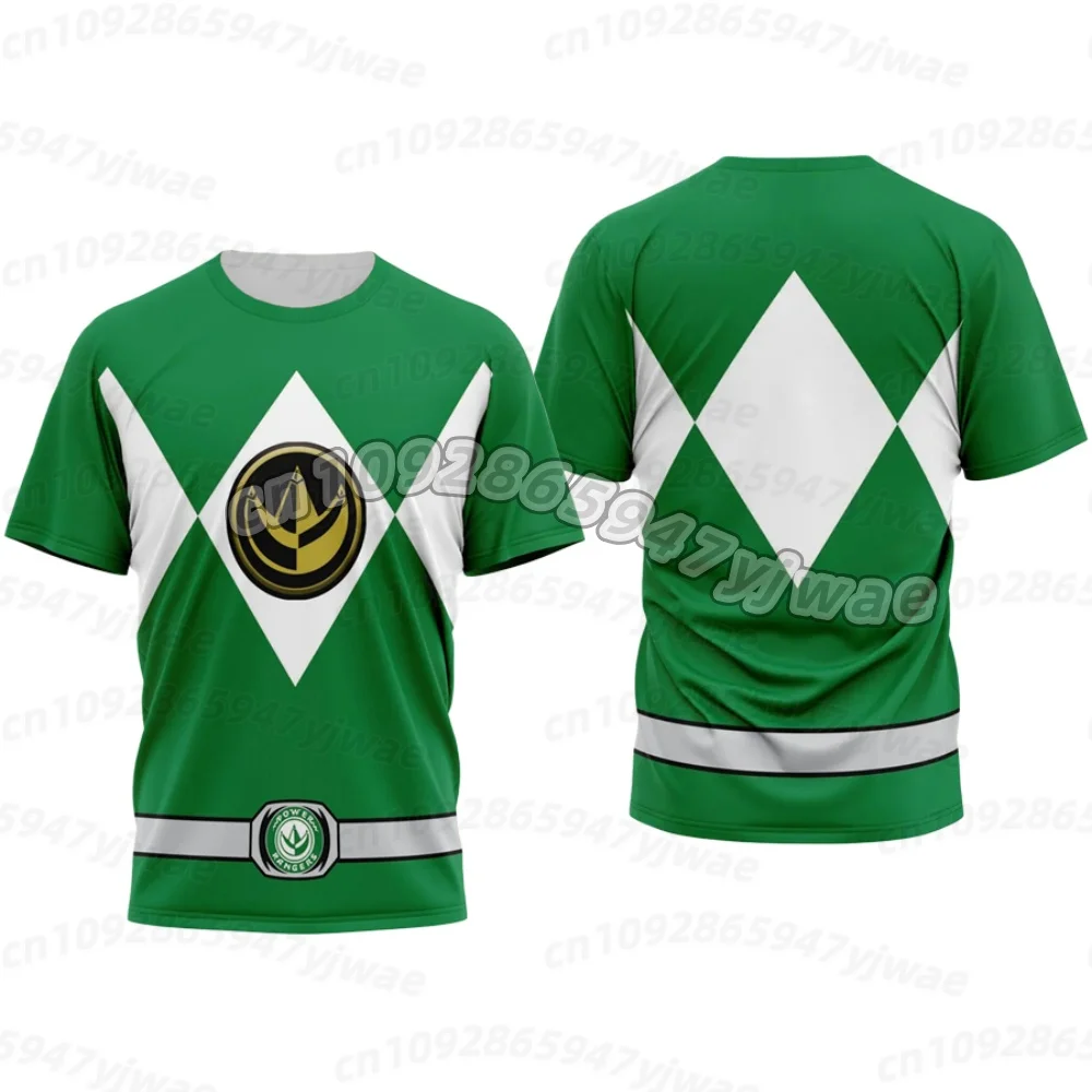 26 Power &Rangers Dinosaur Totem Nostalgisches T-Shirt für Sport und Fitness, lockere, große Größe, kurzärmliges T-Shirt für Erwachsene und Kinder – Detail 6