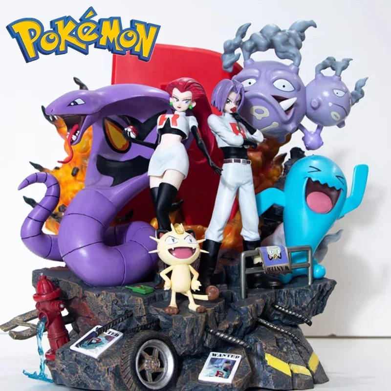 Anime Pokemon Ash Ketchum Squirtle Figure Large Size Meowth James Mewtwo Bulbasaur Salamence Action Figurine Collection Model