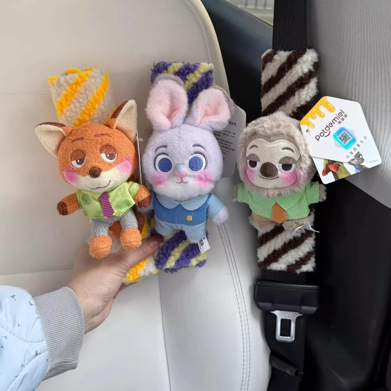 

Zootopia Judith Nick автомобильный ремень безопасности наплечный чехол милый мультфильм креативное плюшевое подвесное украшение интерьера автомобиля подарок