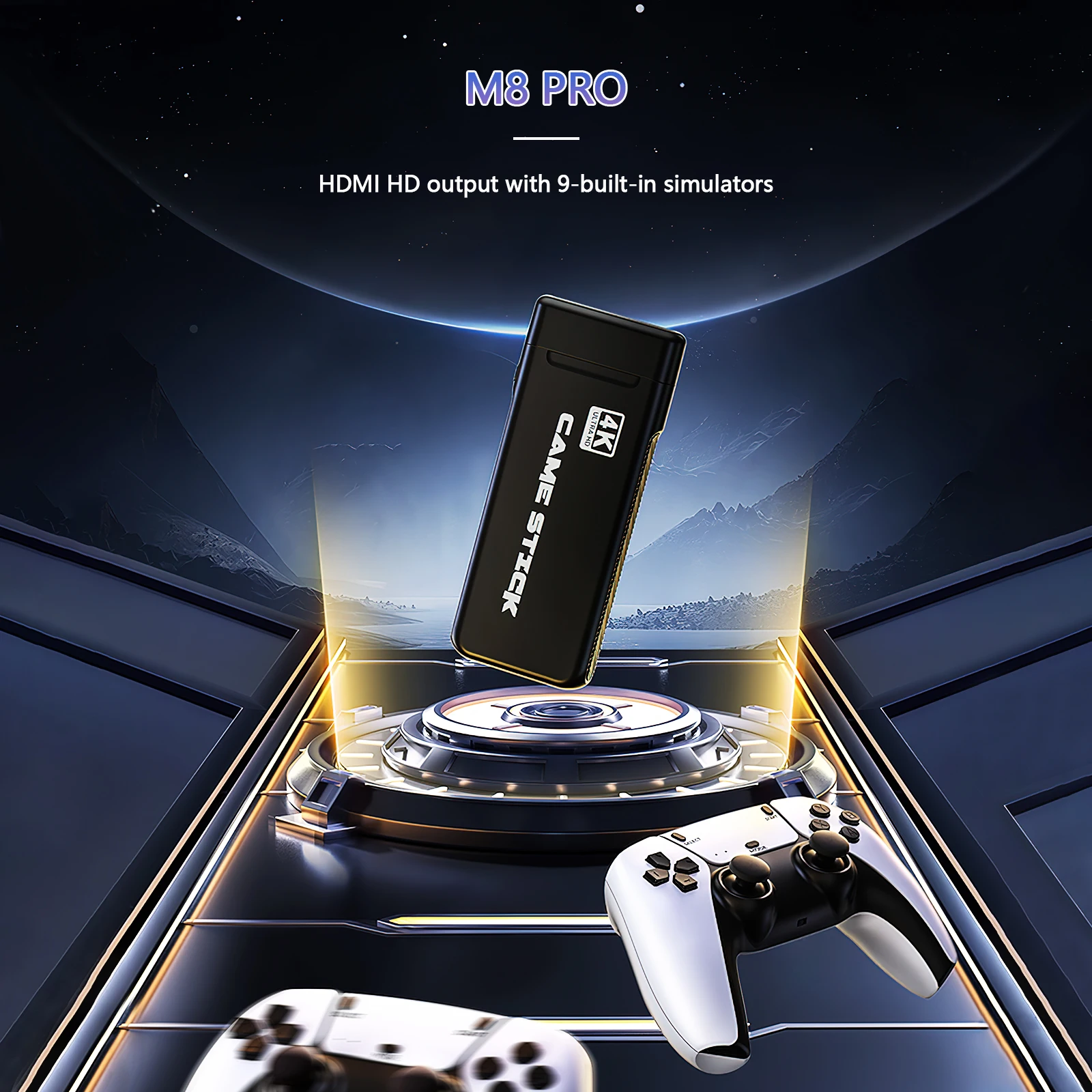 M8 Pro Game Stick 4K HDMI HD Console Video 2.4G Controller Wireless per PS1/FC/GB/GBA Arcade Retro TV Console di gioco 20000 + giochi