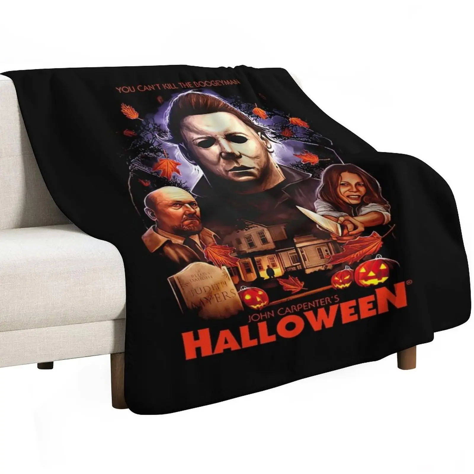 Halloween He is Gonna Get You Throw Blanket Plaid on the sofa Decorative Sofas Hair Quilt Bed covers wednesday Blankets