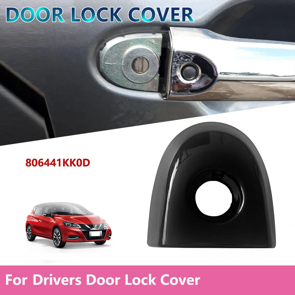 806441KK0D Car Glossy Black Drivers Door Lock Cover with Key Hole Replacement for Nissan Juke Micra K13