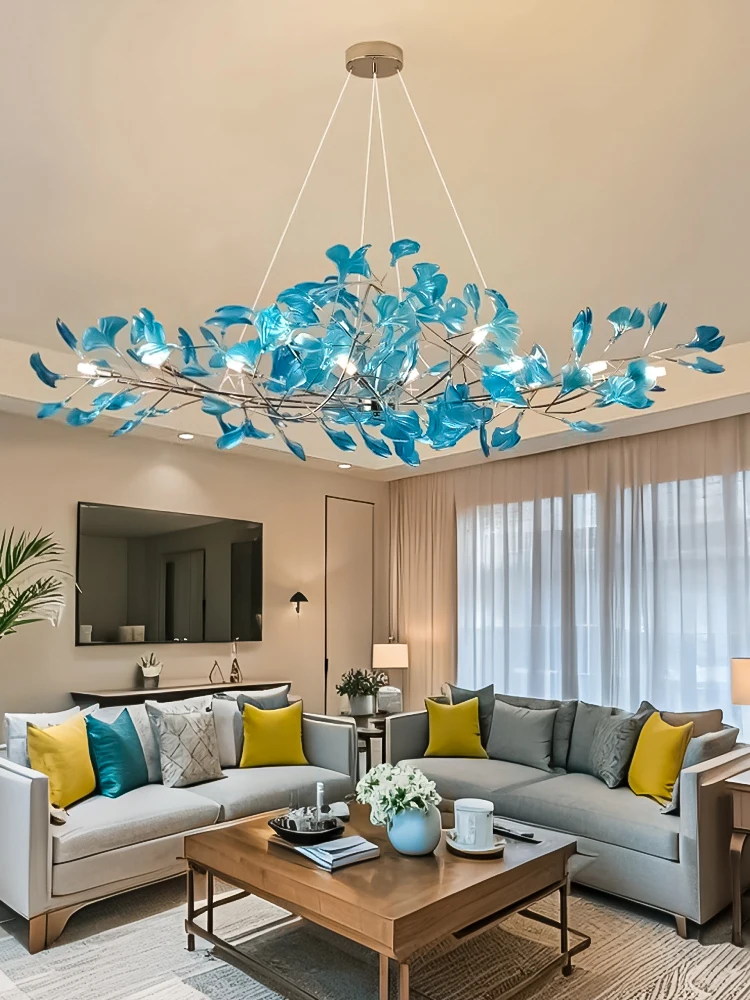 

Living Room Chandelier Dining Table Villa LED Ceiling Hanging Lamp Nordic Luxury Pendant Light for Living Room Kitchen