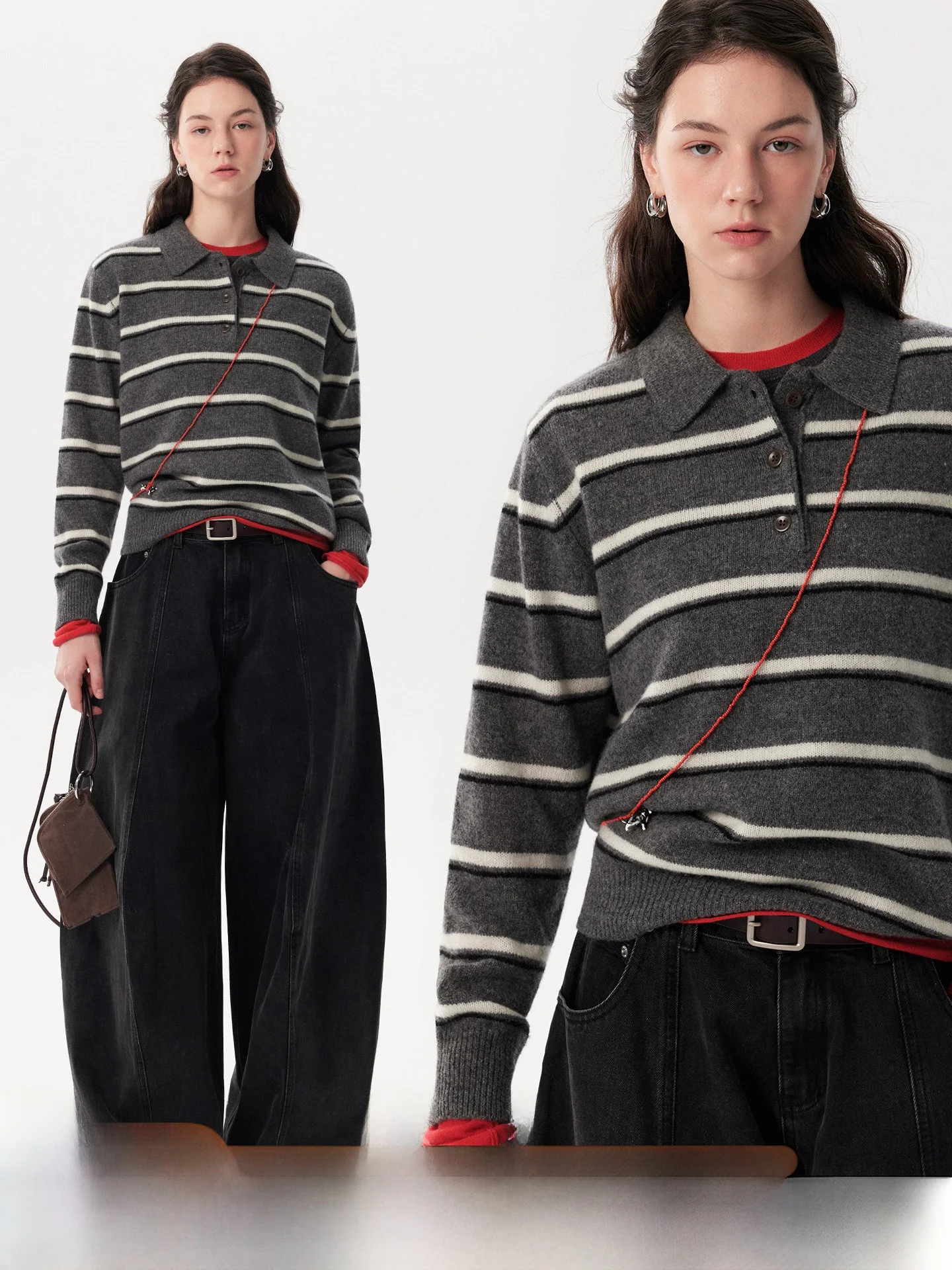 

Classic Striped Wool Knit Ne Sweater Spring Autumn New Sle plus Miu Faionable Preppy Sle Warmth Heating