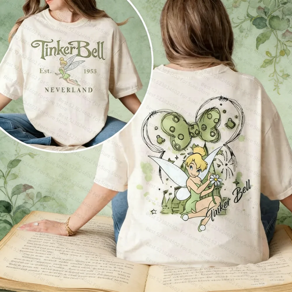 

Ретро-футболка Disney Tinker Bell Comfort Colors, футболка Tinkerbell 1953 Neverland Peter Pan, футболка с изображением феи, волшебная футболка, рубашки Disneyworld