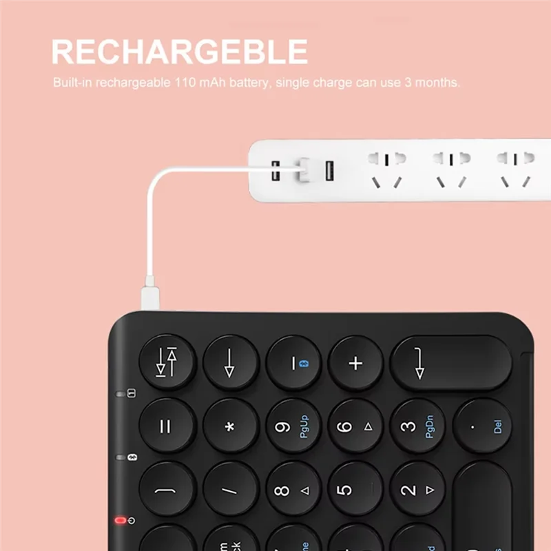 

Well Made-Wireless Bluetooth Number Pad With 22 Keys For Laptop Financial Accounting Numeric Keypad External Numpad Keyboard