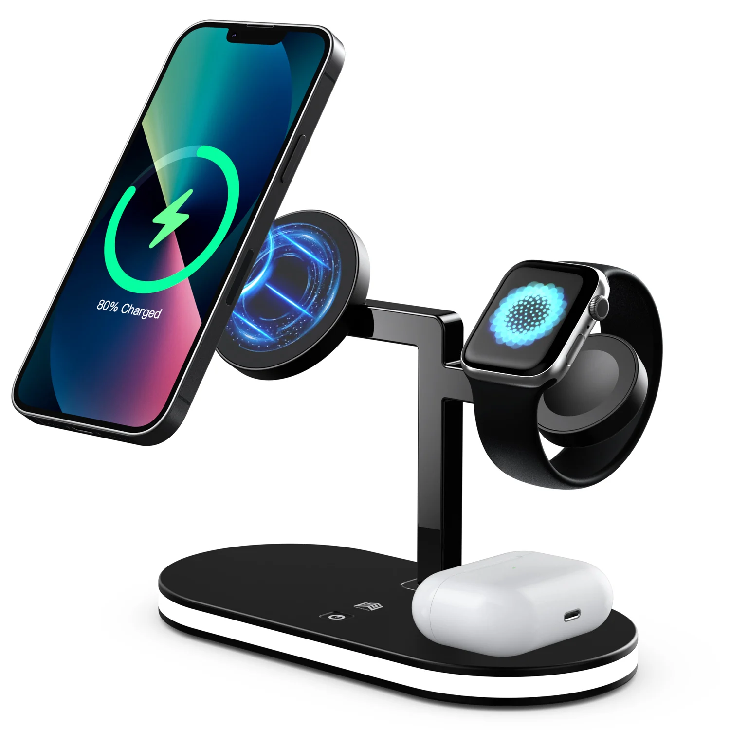 3 in 1 Wireless Charger Stand Mage-Safe Charger for iPhone 15 14 13 12 Pro Max/Plus/Pro Apple Watch AirPods