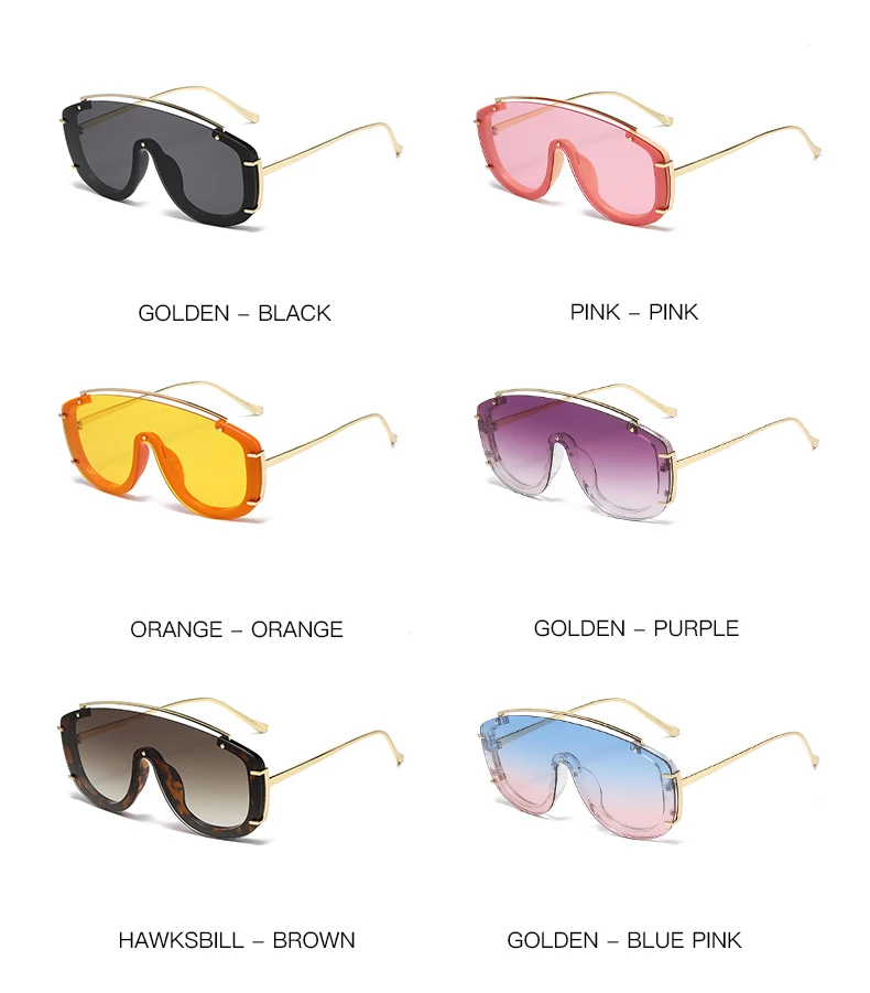 Neue Stil Metall Großen Rahmen Einteilige Farbe Sonnenbrille Personalisierte Moderne Mode Straße Fotografie Sonnenbrille Für Frauen 3092 – Detail 7